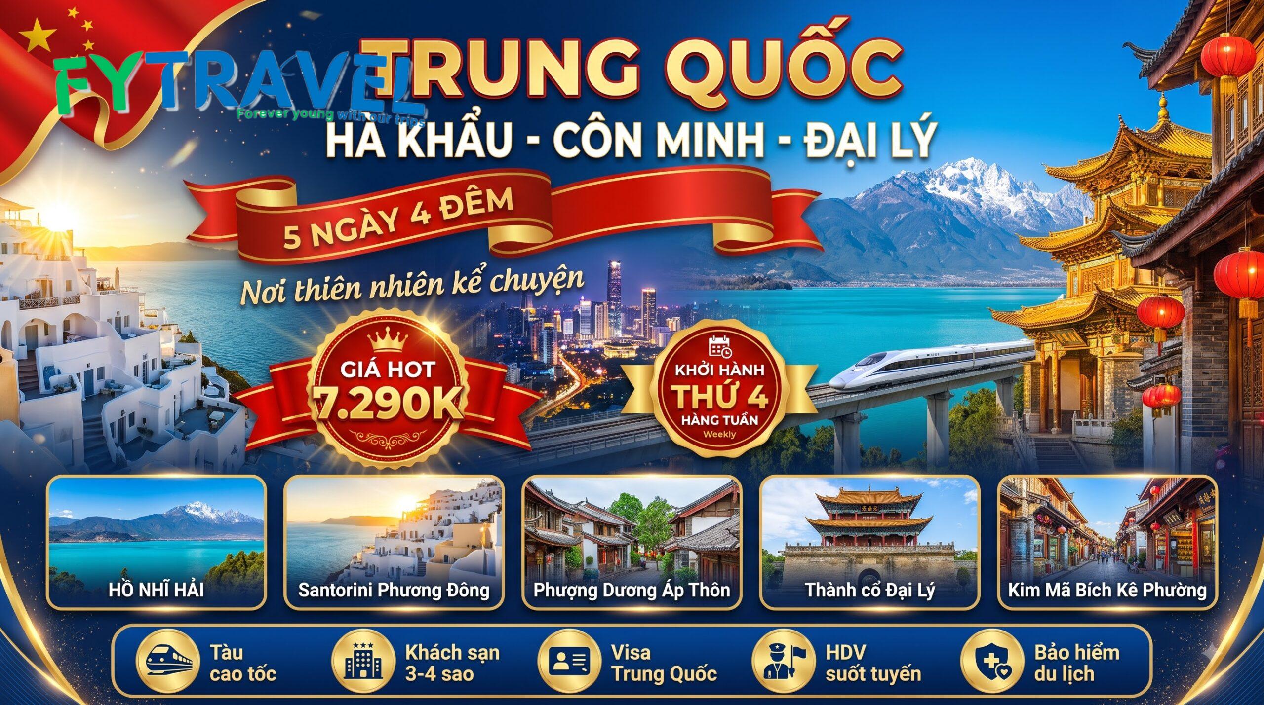 Tour Trung Quốc: HÀ KHẨU - CÔN MINH – ĐẠI LÝ “NƠI THIÊN NHIÊN KỂ CHUYỆN” Tour Trung Quốc: HÀ KHẨU - CÔN MINH – ĐẠI LÝ “NƠI THIÊN NHIÊN KỂ CHUYỆN”